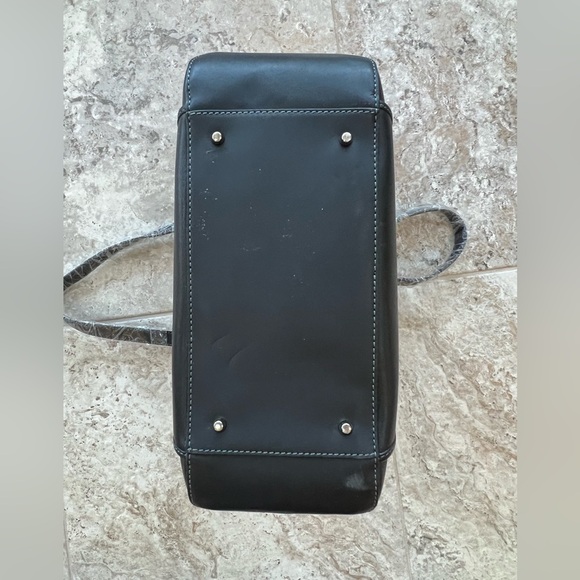 NWT Talbots Genuine Leather Black Zip Top Shoulder Purse Tote - Picture 11 of 11